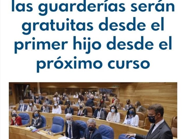 FEIJOO ANUNCIA LA GRATUIDAD DE LAS GUARDERIAS