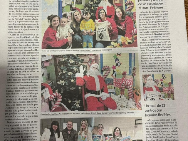 Las Escuelas Infantiles Os Pequerrechos reparten cientos de regalos y cestas de Navidad 