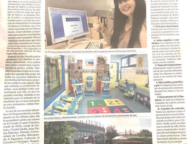 TODO LISTO PARA ABRIR EN LAS ESCUELAS INFANTILES OS PEQUERRECHOS